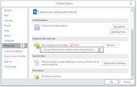 outlook 365 delete emails at exit